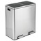 mDesign Metal Steel 60-Liter Large Dual Compartment Step Trash Can